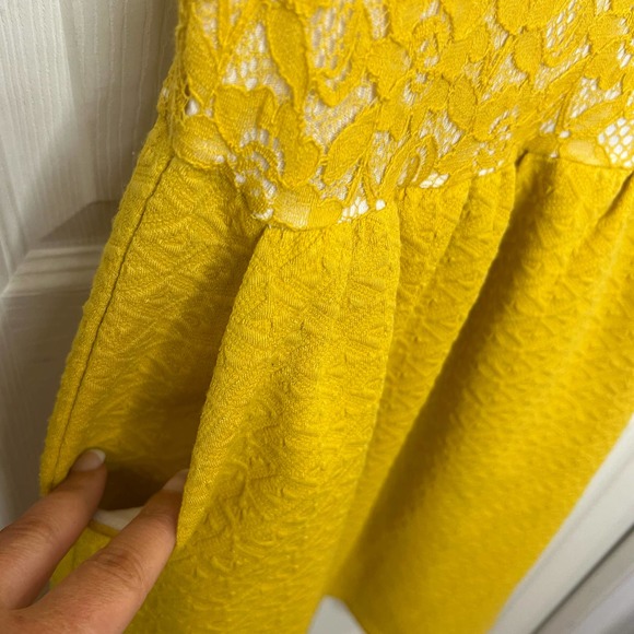 Anthropologie Maeve Vera Lace Mustard Yellow Dress Size Xsmall - Picture 5 of 12